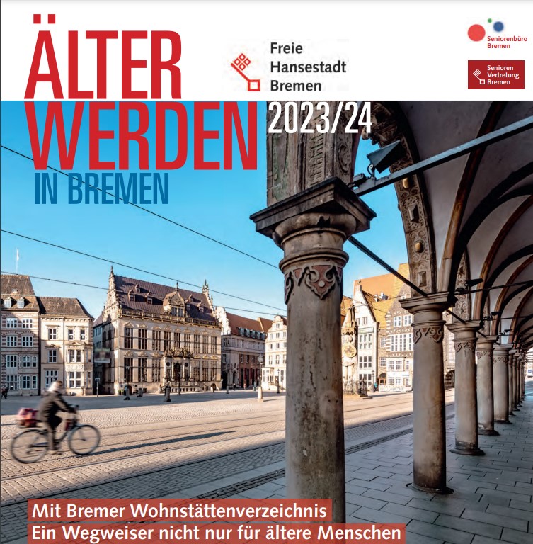 Abbildung Broschüre "Älter werden in Bremen" Ausgabe 2023/2024