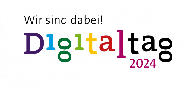 Das Logo vom Digitaltag 2024 mit dem Satz: Wir sind dabei.